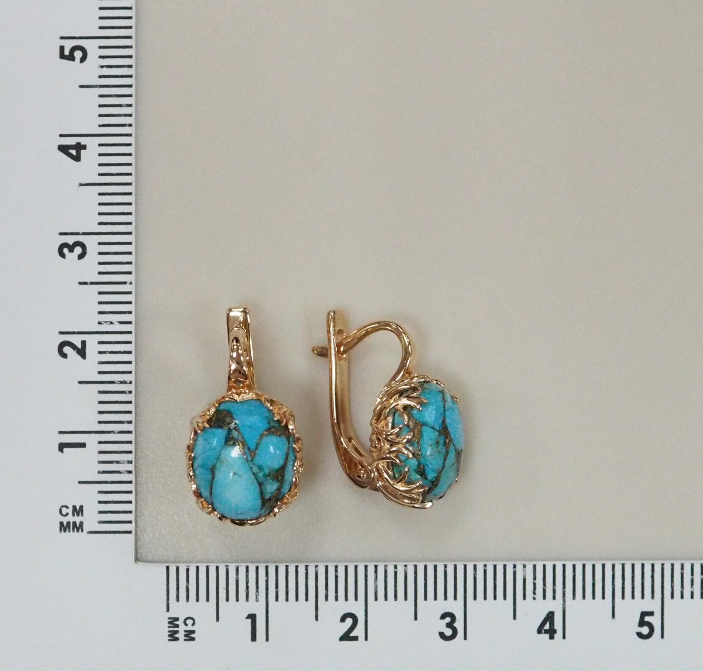 Серебряные серьги с бирюзой
